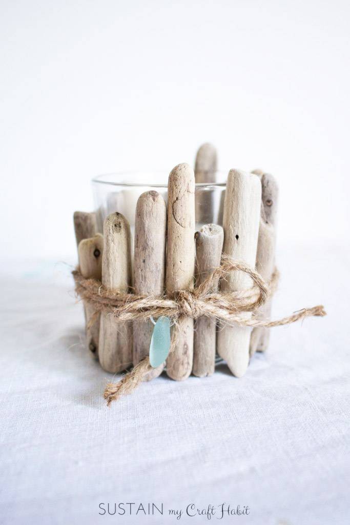 Easy Upcycled Driftwood Candle Holder