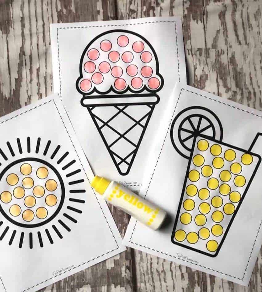 Summer Dot Marker Printables