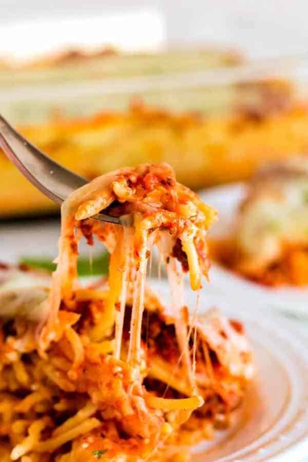 Cheesy Baked Spaghetti