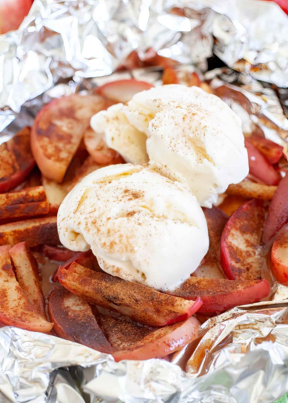 Foil Pack Grilled Apples