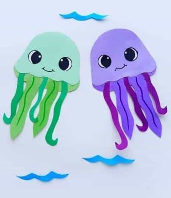 Cute Paper Jellyfish Craft for Kids [Free Template}