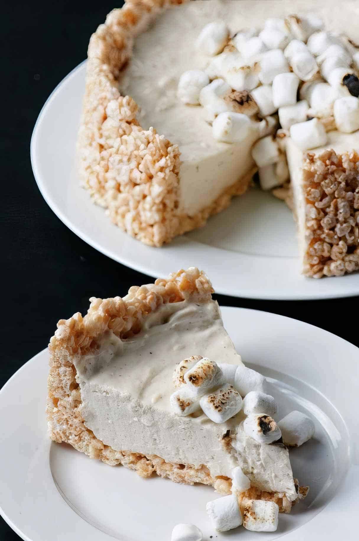 Toasted Crispy Marshmallow No Bake Cheesecake