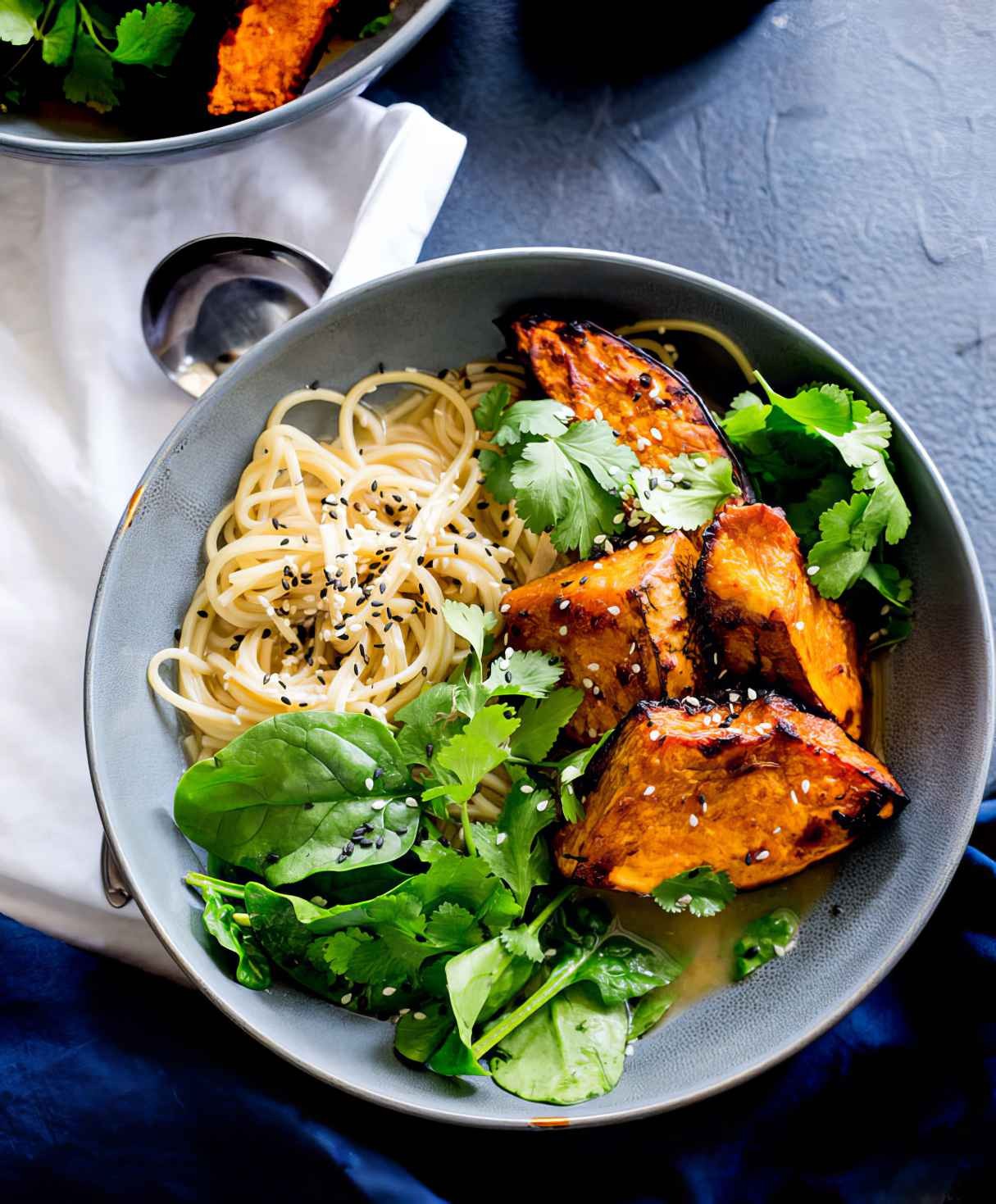 Vegetarian Miso Ramen with Roast Pumpkin