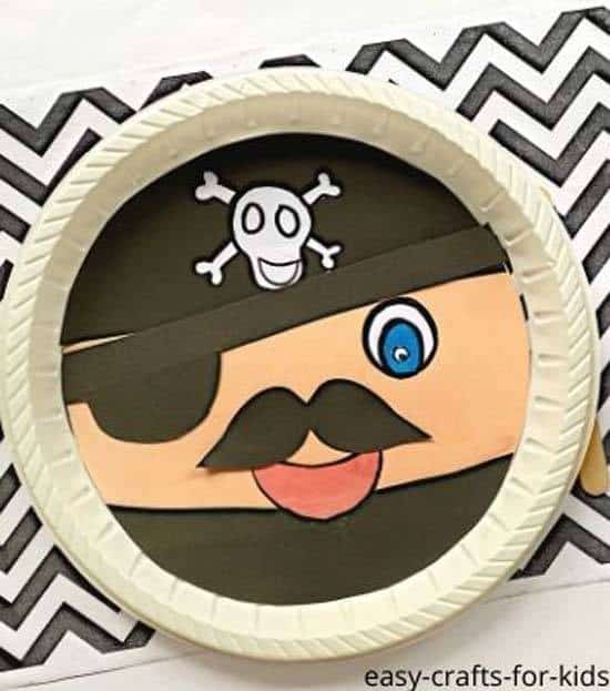 Paper Plate Pirate Craft with Moving Eyepatch