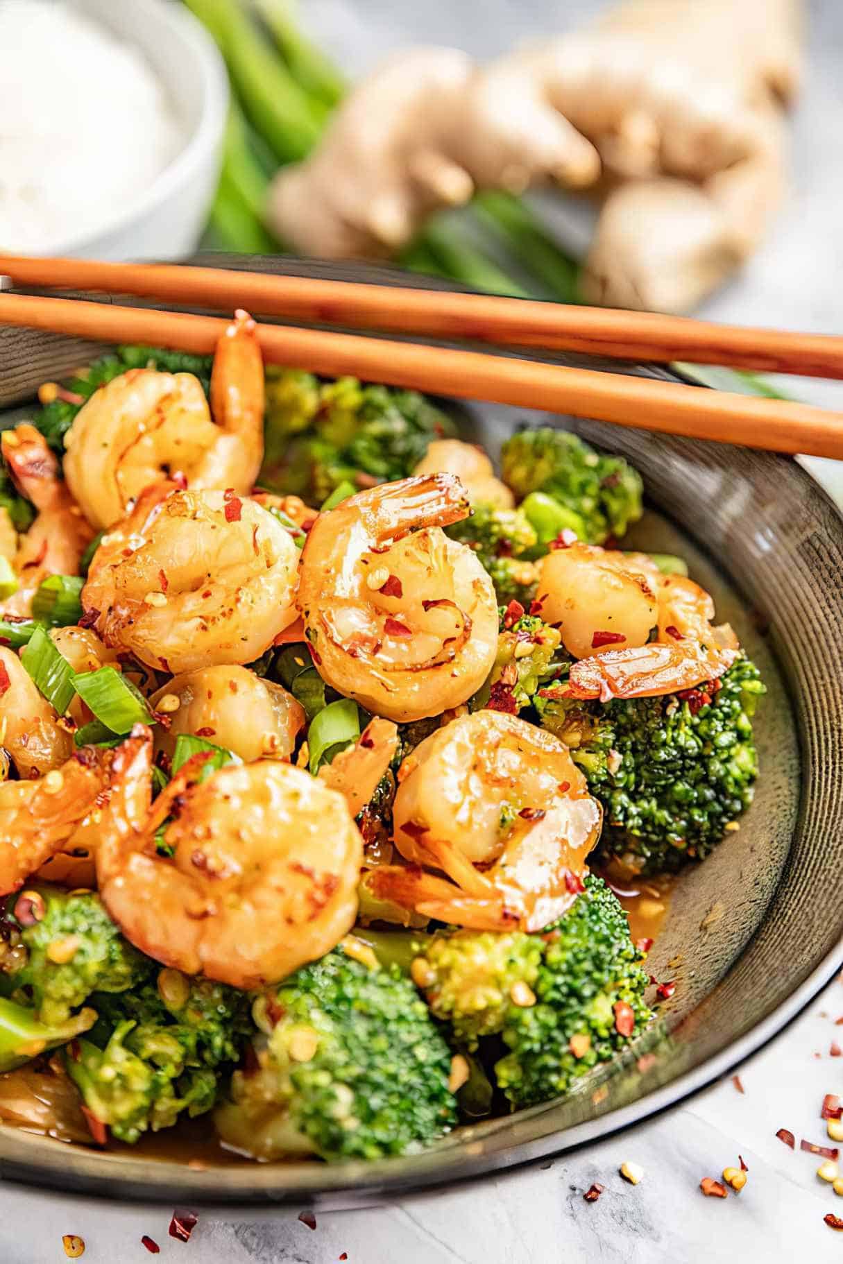 Super Easy Spicy Szechuan Shrimp and Broccoli