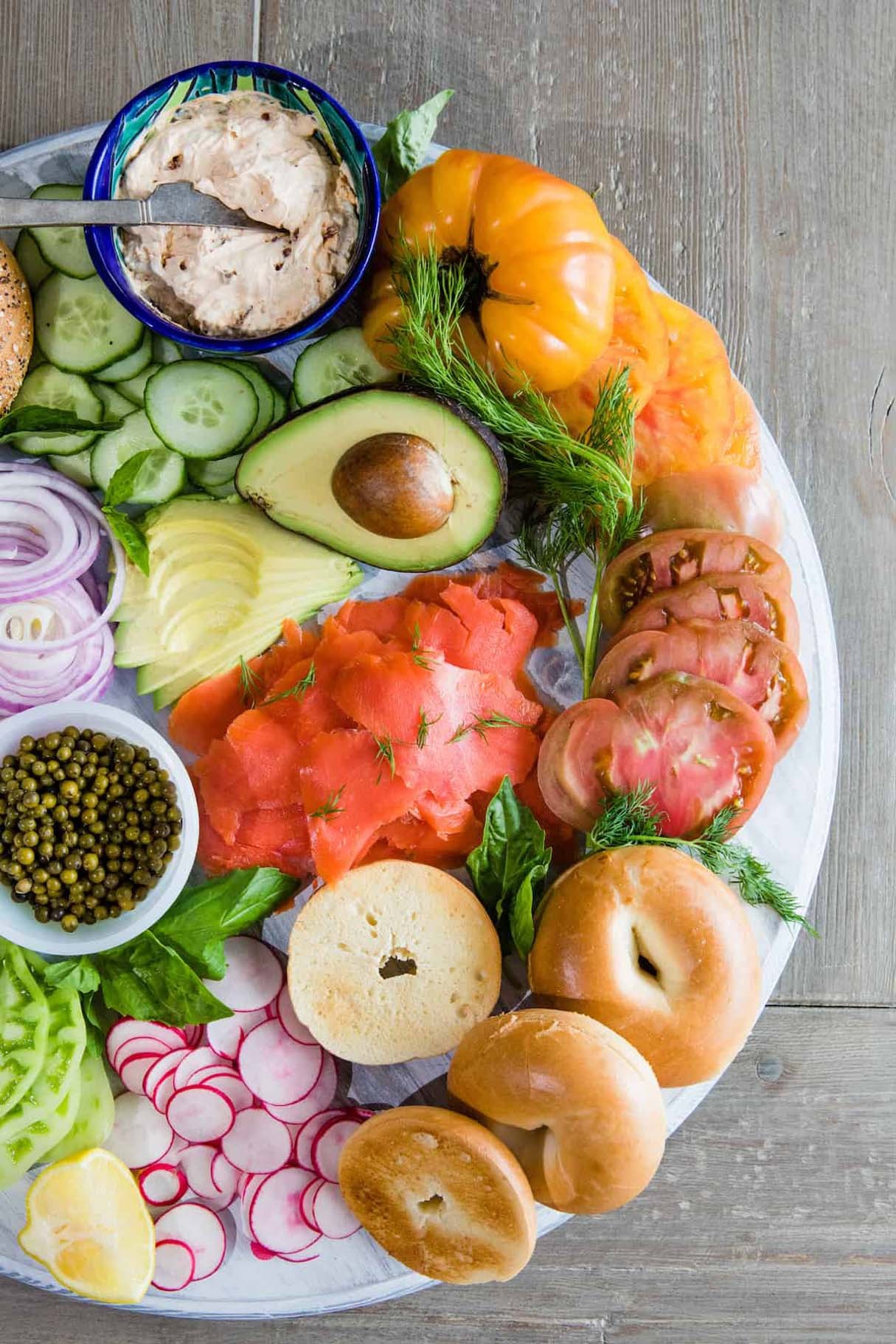 Smoked Salmon Bagel Food Bar Party Idea