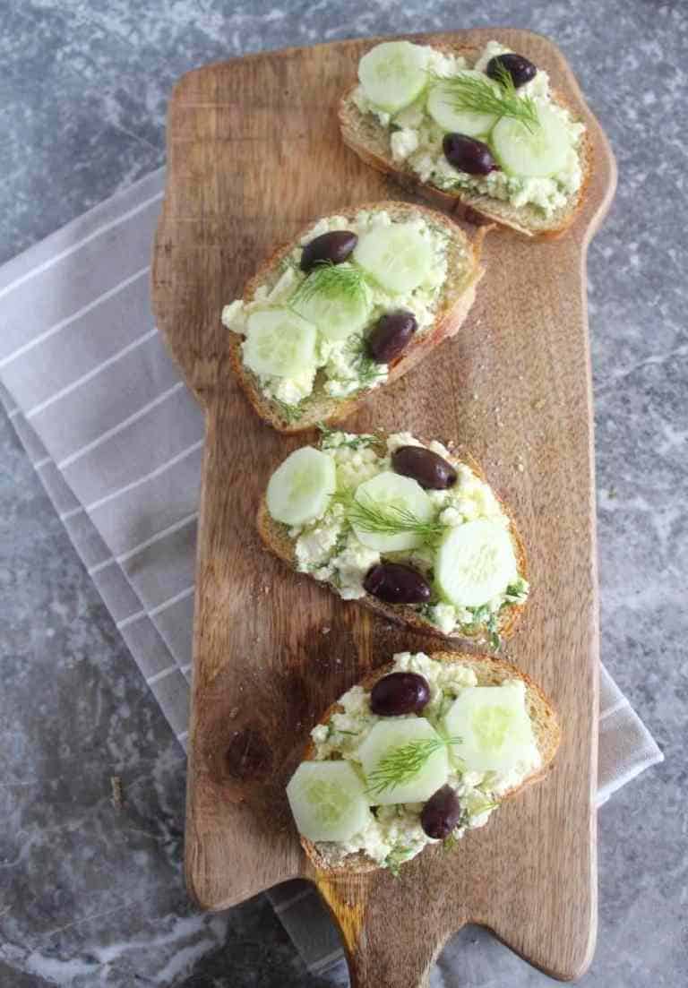 Feta Cheese Cucumber Crostini