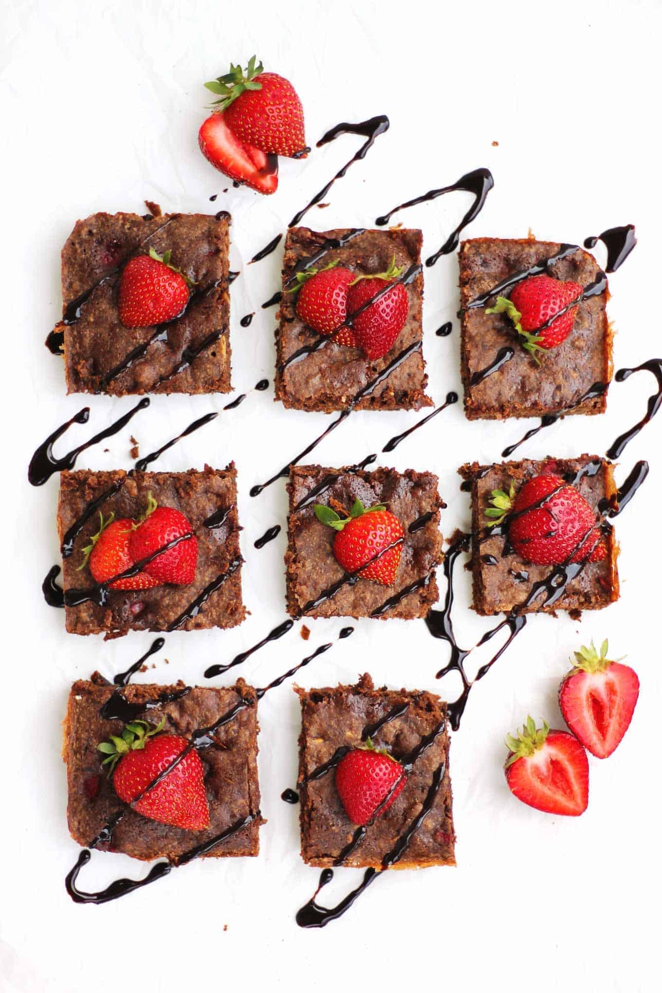 Chocoholic Vegan Brownies With Strawberries And Sea Salt