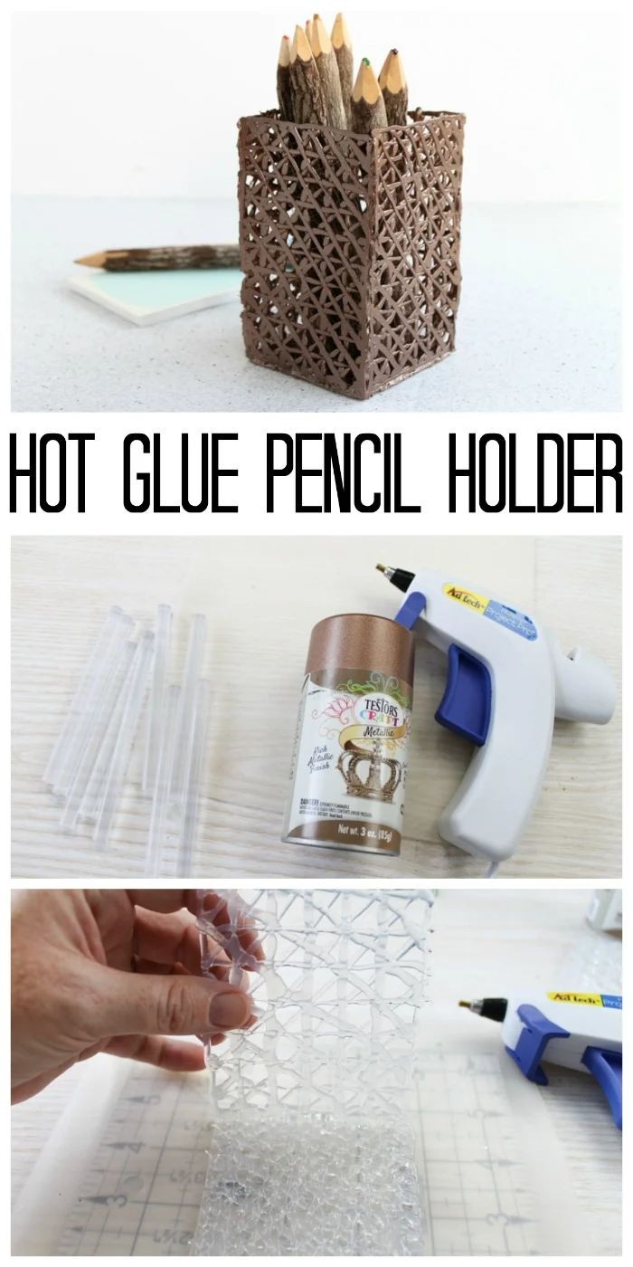 How To Make A Pencil Holder With Glue Gun