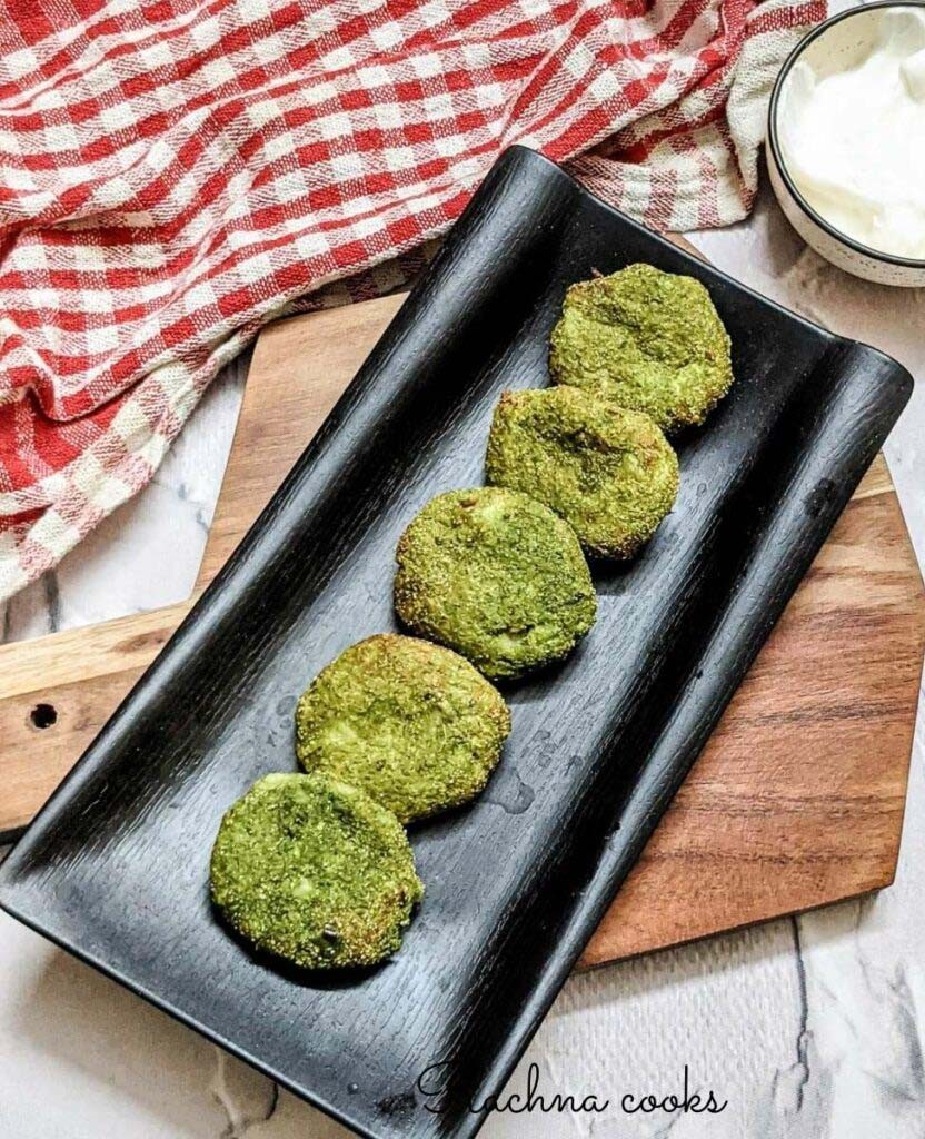 Healthy Hara Bhara Kabab Recipe (Tawa & Air fryer)