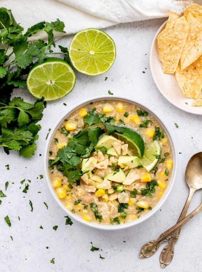 Easy White Chicken Chili {Slow Cooker}