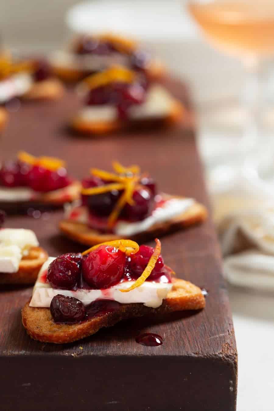 Cranberry Brie Crostini Appetizer