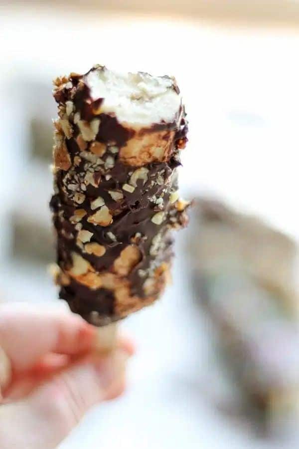 Dark Chocolate Frozen Banana Pops