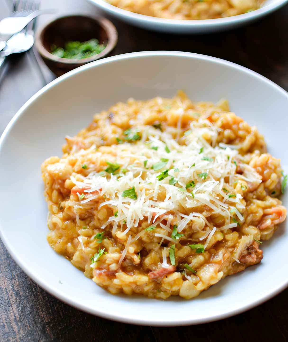 Creamy Pumpkin Risotto with Bacon