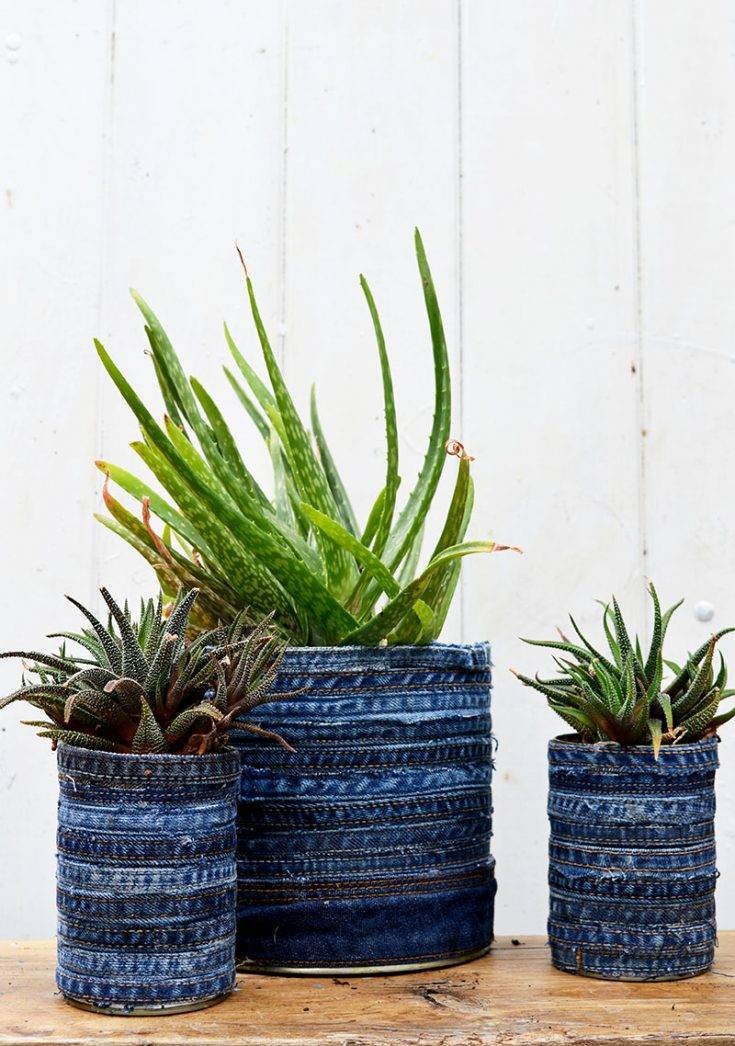 How To Make A Gorgeous Recycled Jean Planter