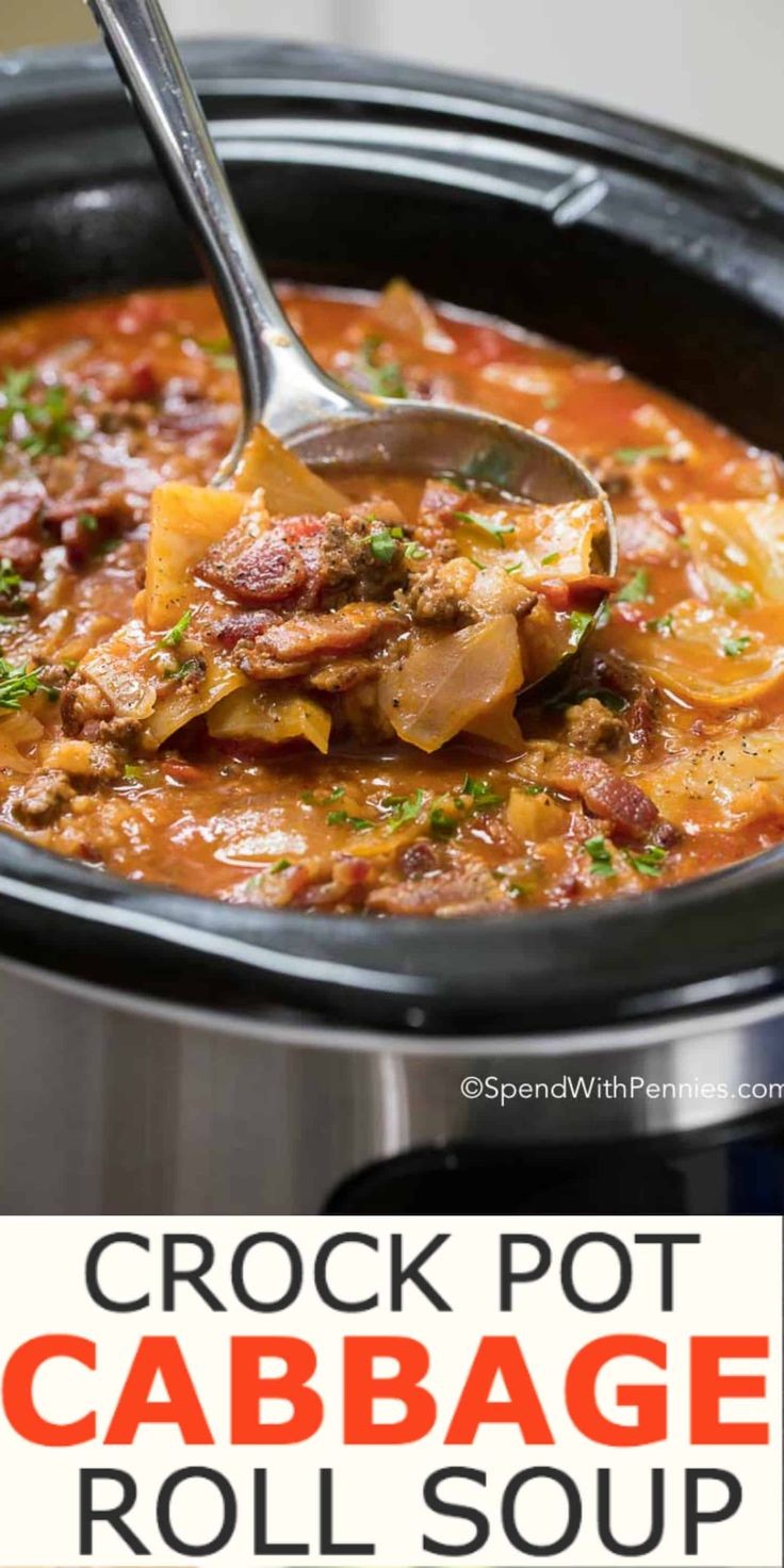 Crockpot Cabbage Roll Soup