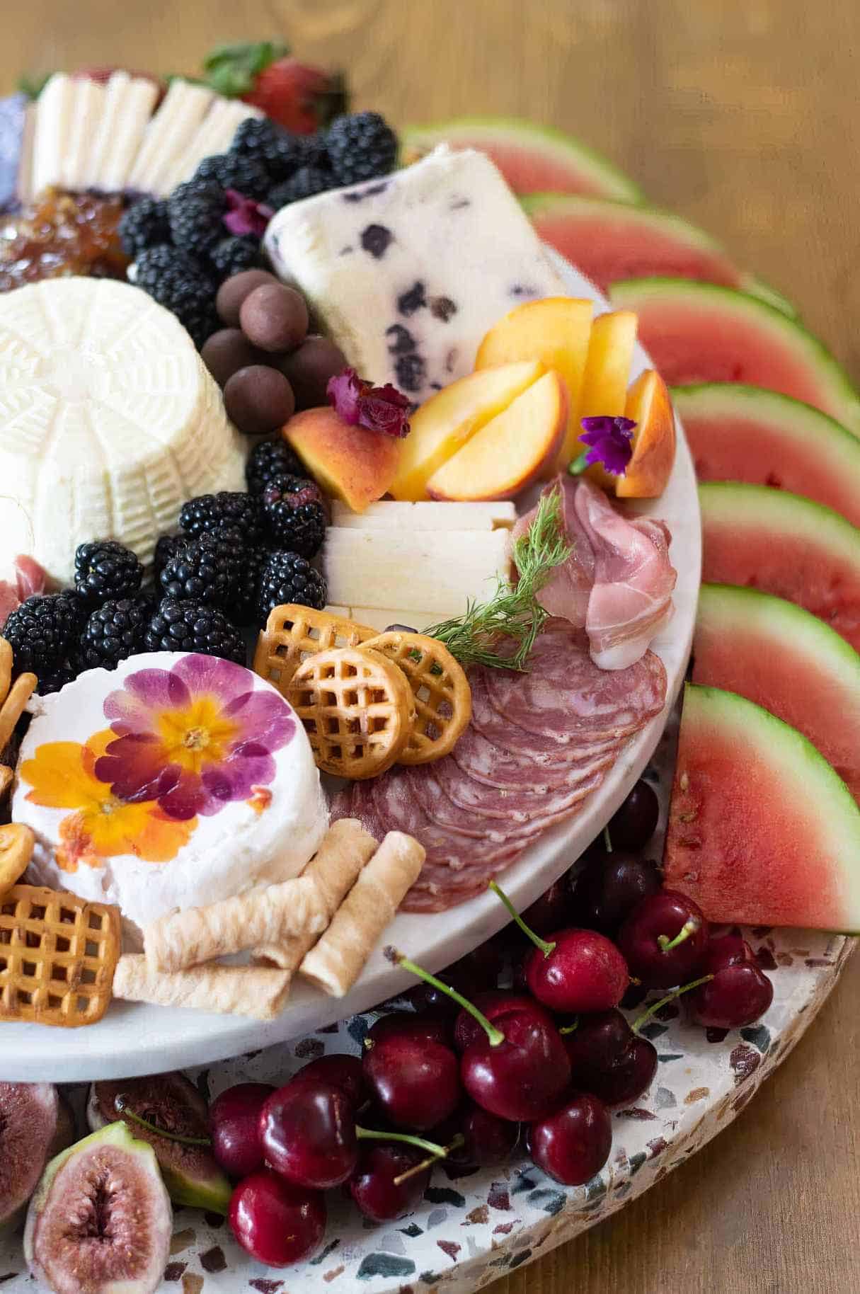 Perfect Charcuterie Board with Summer Fruits, Cheese and Meat