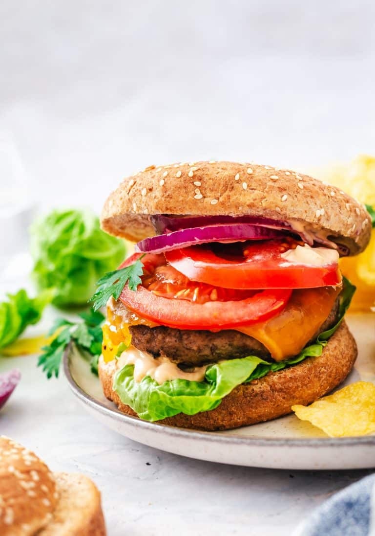 Air Fryer Burgers (quick + easy cleanup!)