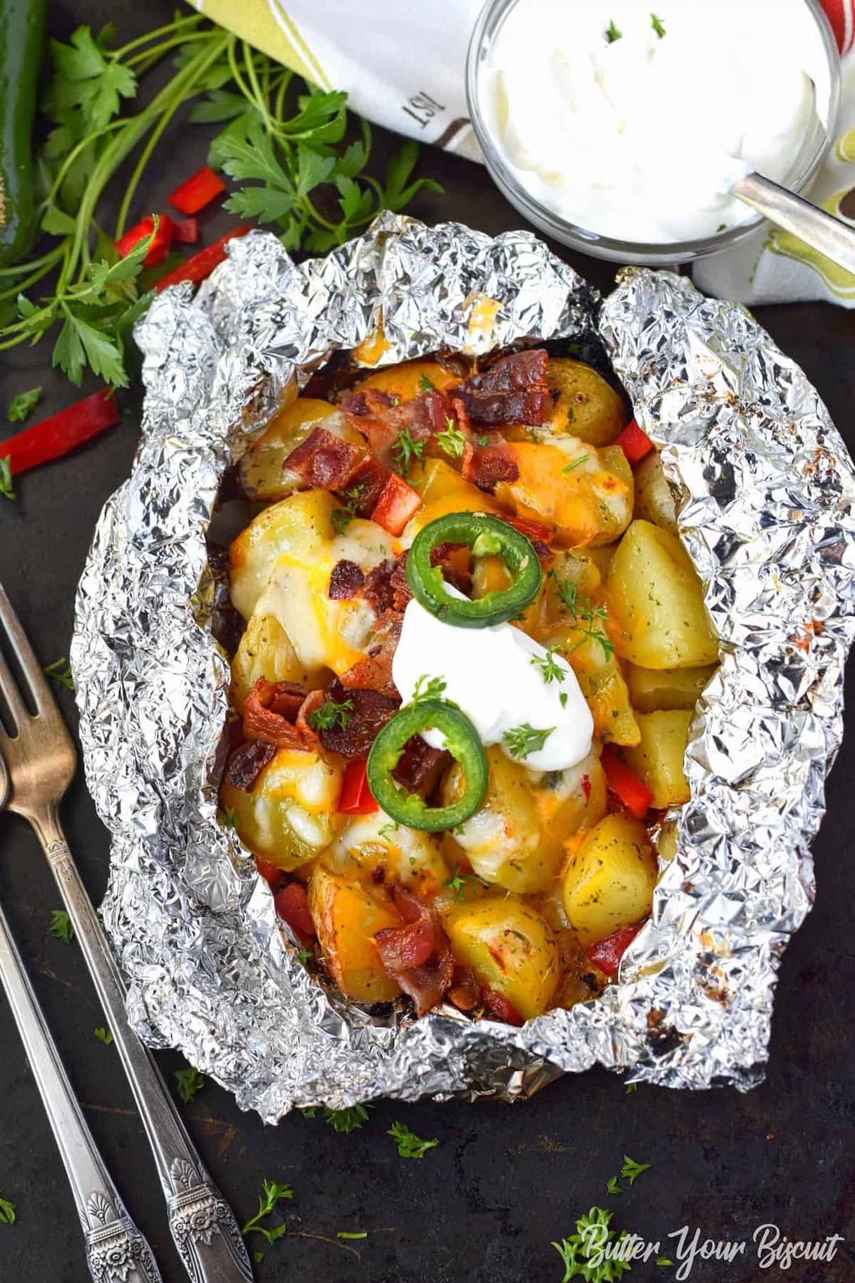 Wrap in Foil Bacon Ranch Potatoes