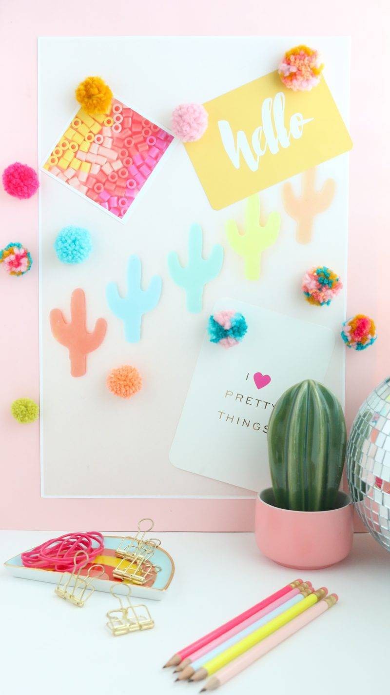 Make a Beautiful DIY Pom Pom Magnets