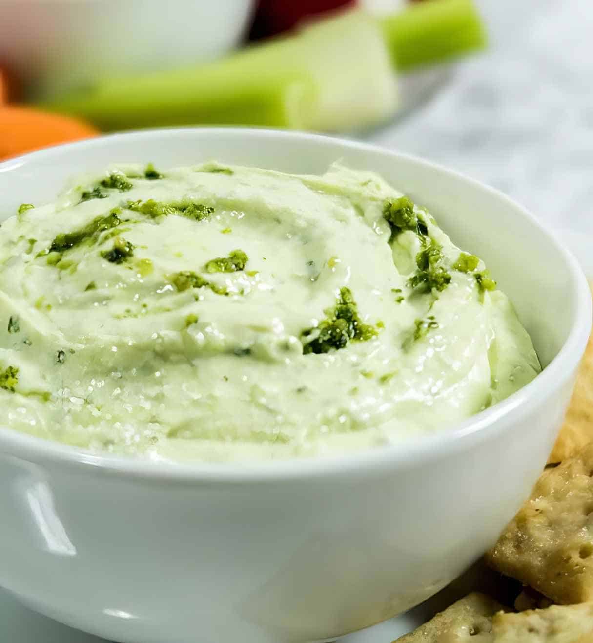 Healthy Whipped Feta Pesto Dip