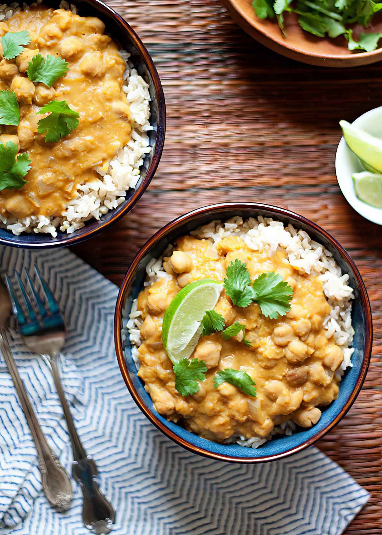 Indian Slow Cooker Pumpkin, Chickpea & Red Lentil Curry (Vegan)