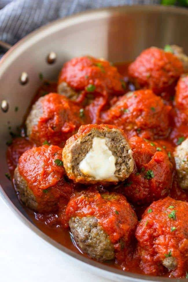 Mozzarella Stuffed Meatballs