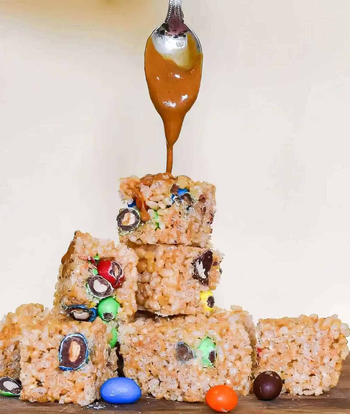 Sticky Peanut Butter Rice Krispie Treat