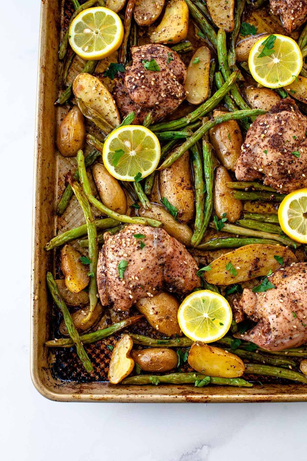 Sheet Pan Chicken Potatoes and Green Beans