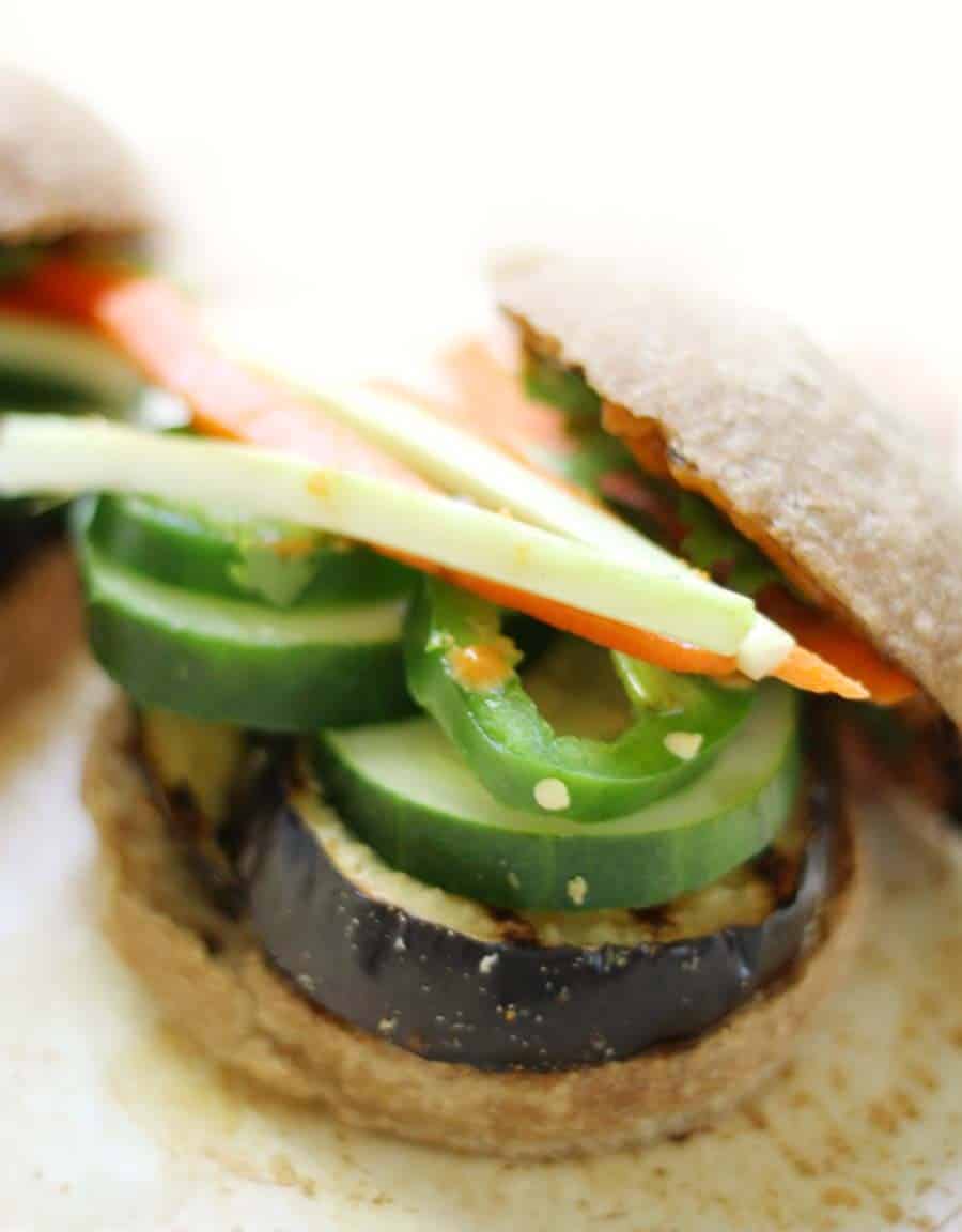 Grilled Eggplant Banh Mi Sliders