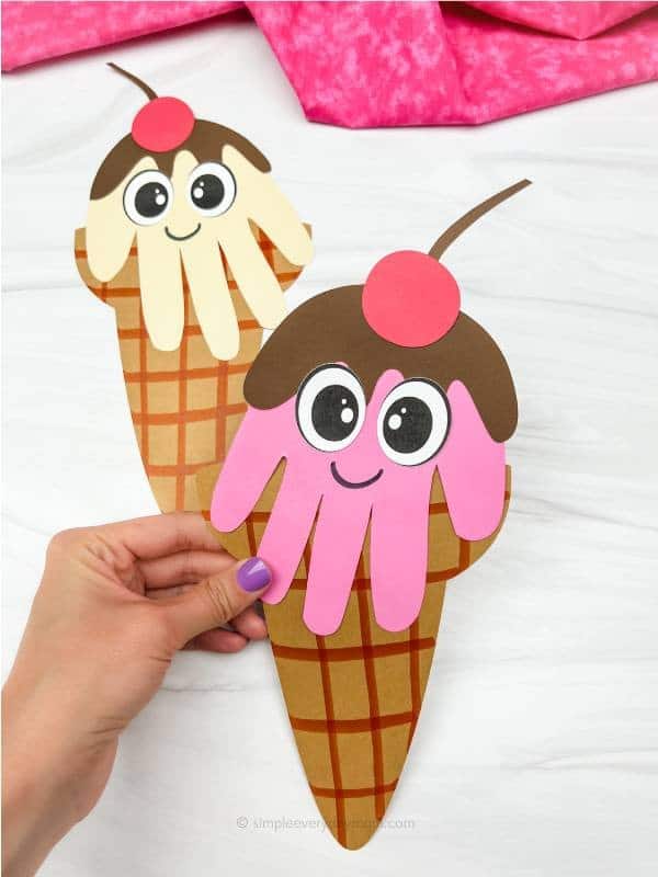 Ice Cream Handprint Craft For Kids [Free Template]