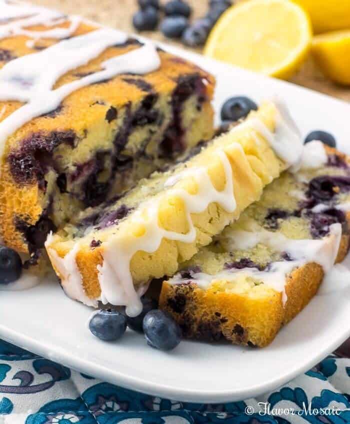 Glazed Lemon Blueberry Pound Cake