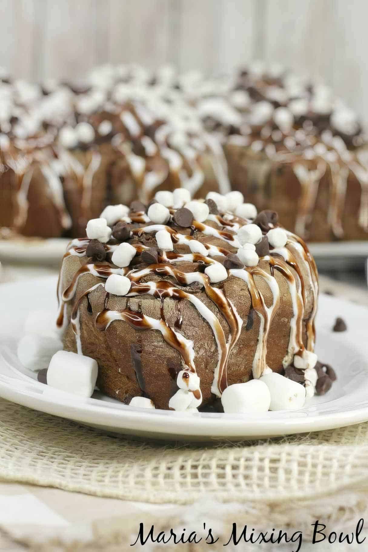 Hot Chocolate Marshmallow Cinnamon Rolls for Weekend