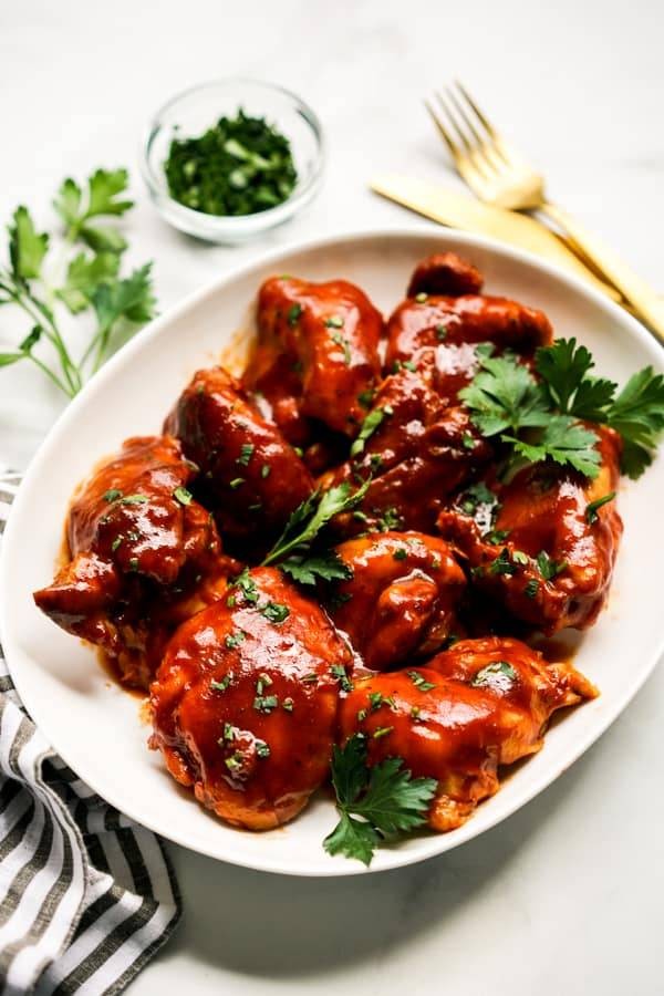 Slow Cooker BBQ Chicken Thighs