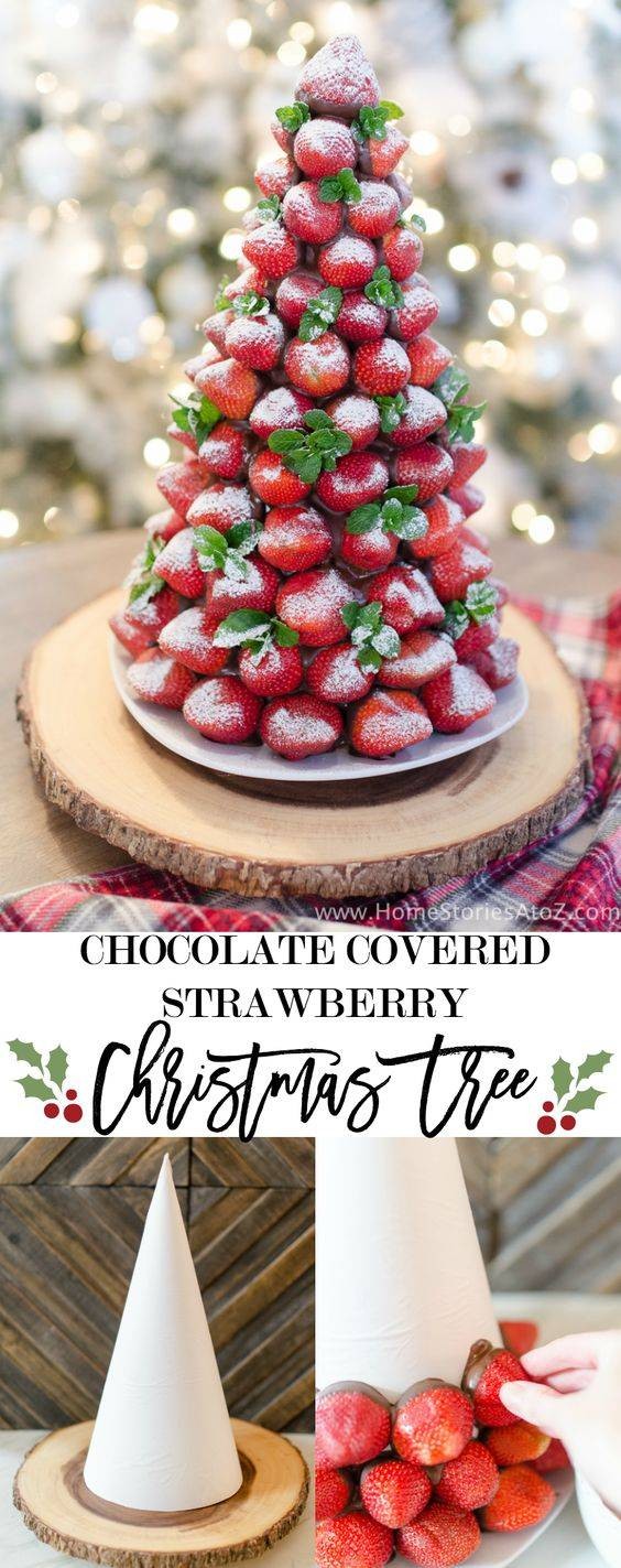 Christmas Desserts: Chocolate Covered Strawberry Christmas Tree