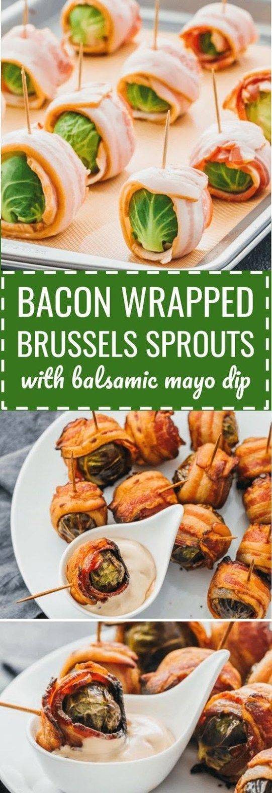 Bacon Wrapped Brussels Sprouts with Balsamic Mayo Dip Recipe