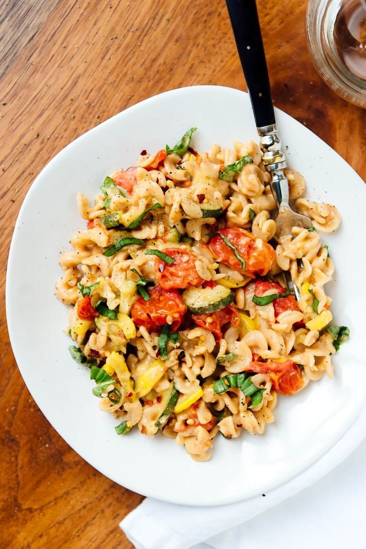 Creamy Cherry Tomato & Summer Squash Pasta