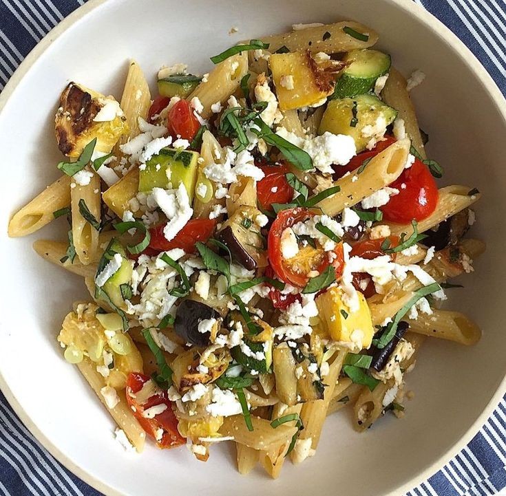 Penne with Roasted Summer Vegetables and Ricotta Salata