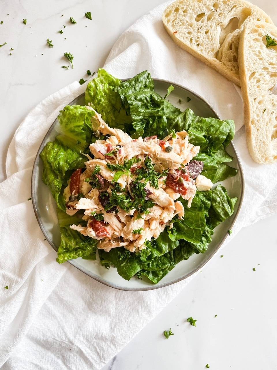 Mediterranean Style Creamy Chicken Salad