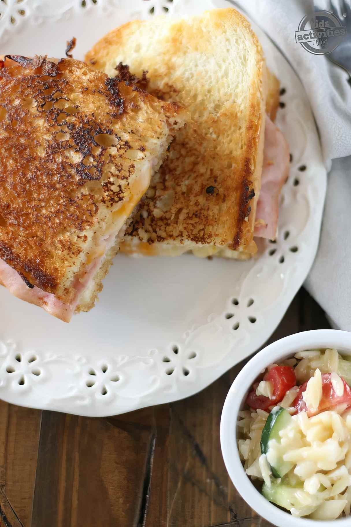 Simple Grilled Ham and Cheese Sandwich