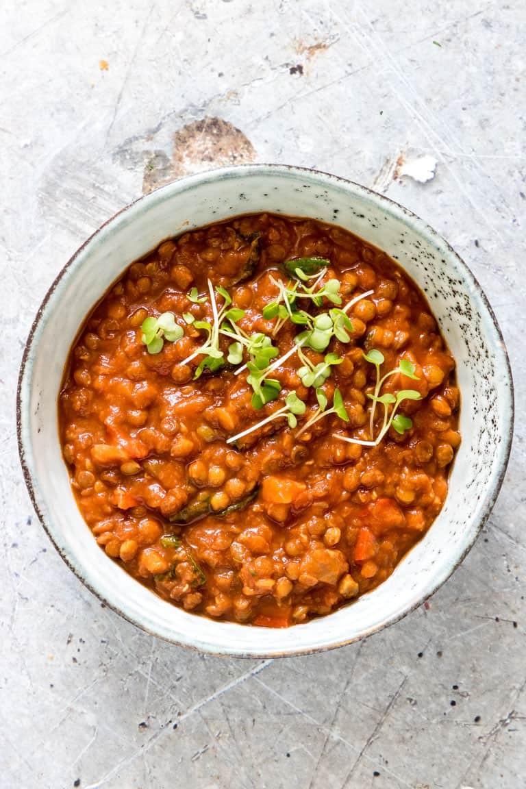 Easy Slow Cooker Lentil Curry (GF, Vegan)