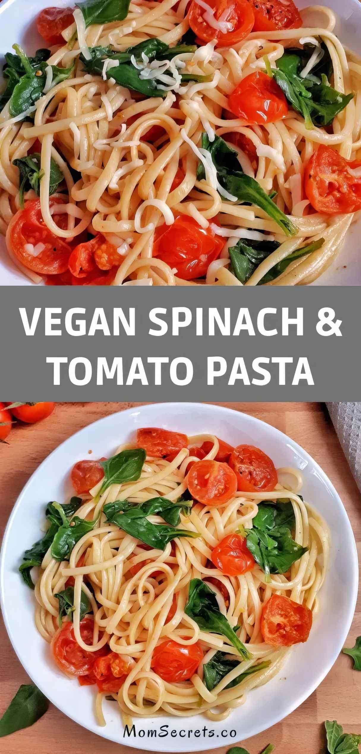 Spinach & Tomato Vegan Pasta Linguini