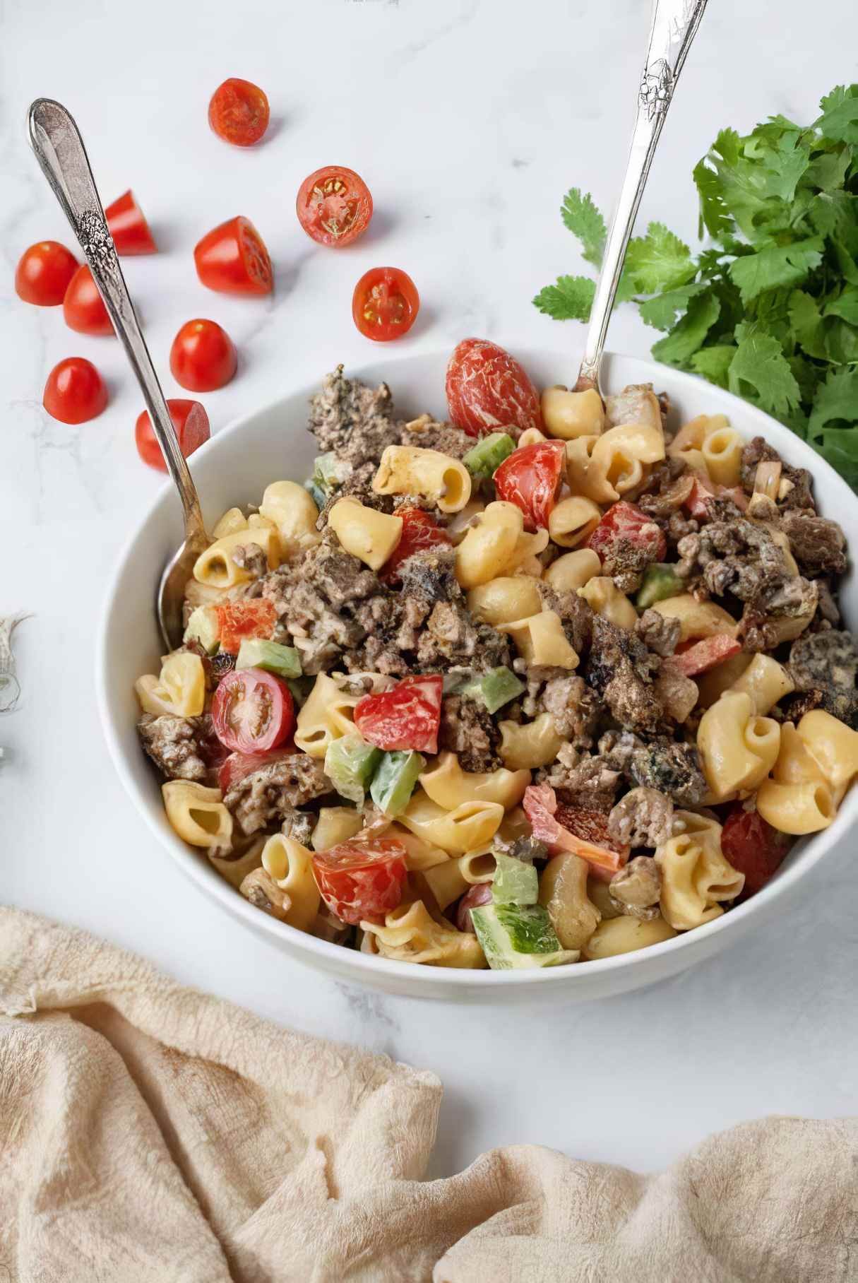 Gluten Free Taco Pasta Salad for Workweek Lunch Meal