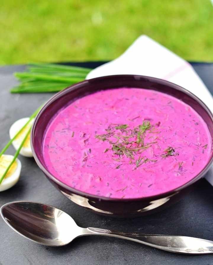 Cold Beet Soup with Yogurt