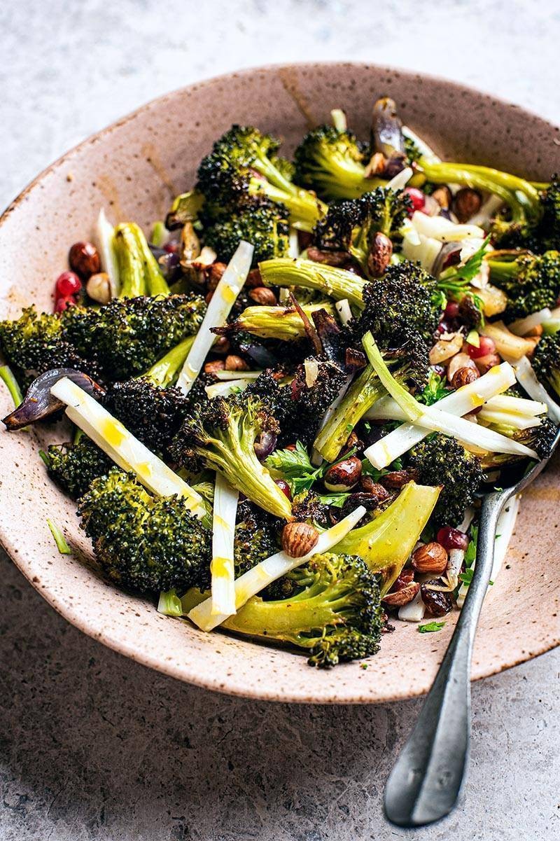 Lightened Up Roasted Broccoli Salad