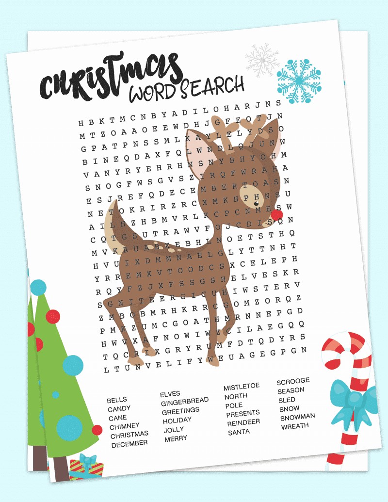 Rudolph Wordsearch Free Printable