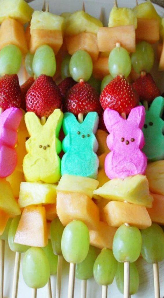 Easter Dessert: Peep Fruit Kabobs for Your Easter Basket