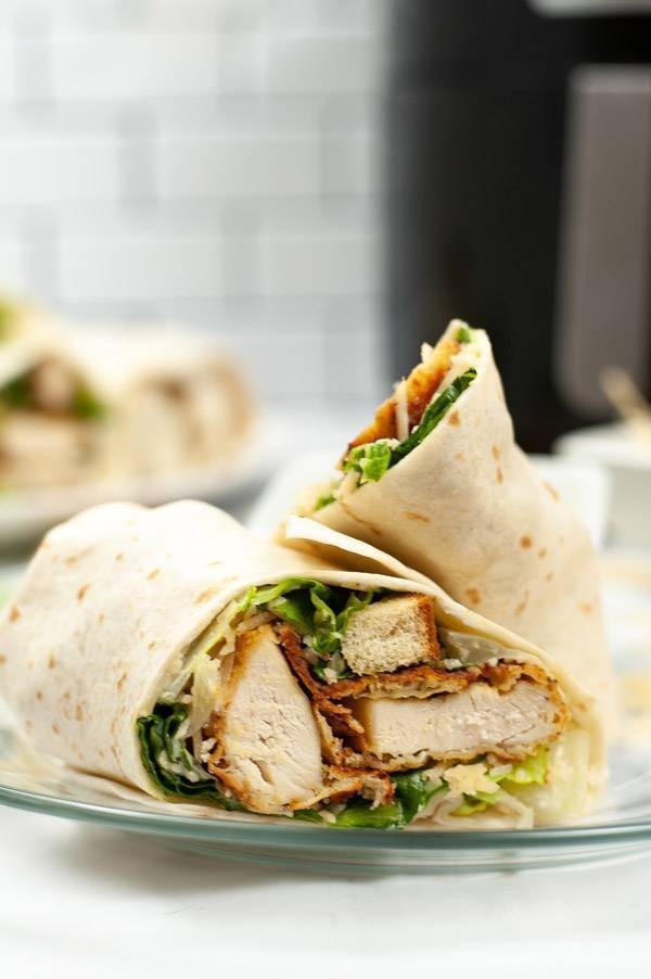 Air Fryer Crispy Chicken Caesar Wraps