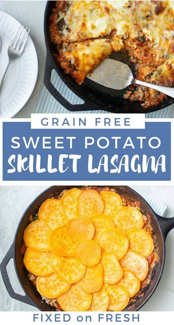 Grain-Free Sweet Potato Skillet Lasagna