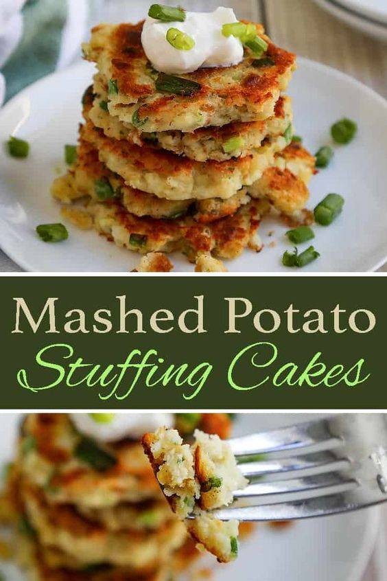 Mashed Potato Stuffing Cakes